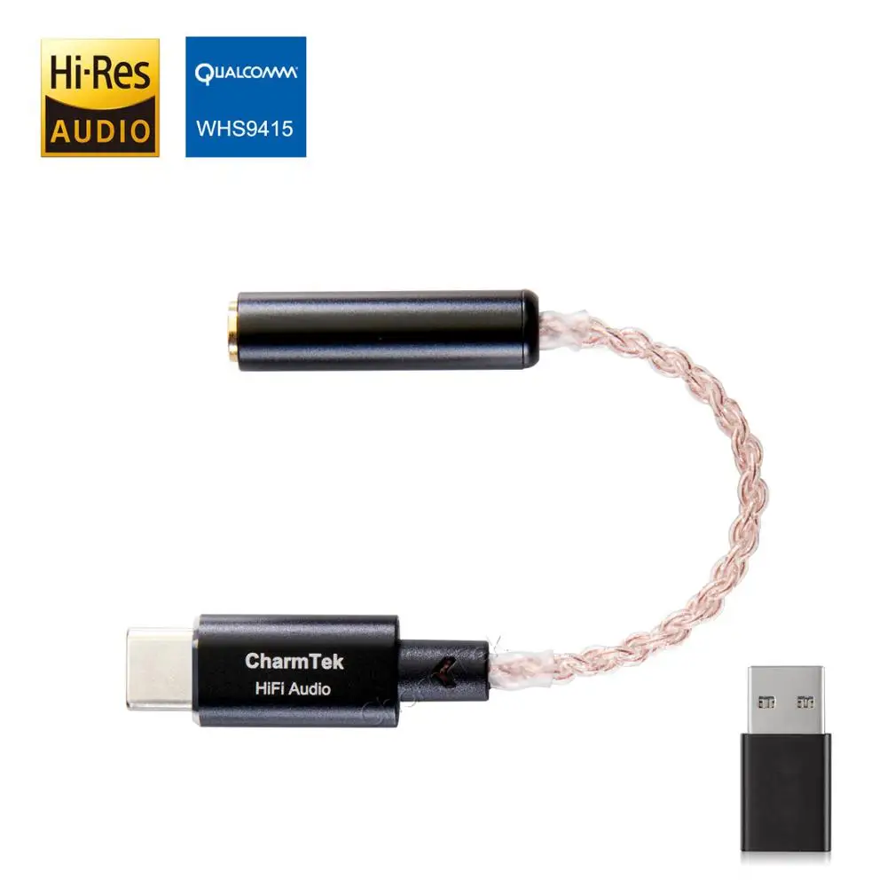 CharmTek USB C Hi-Fi аудио портативный усилитель для наушников Qualcomm 32-битный DAC Pixel 4 Note 10 iPad