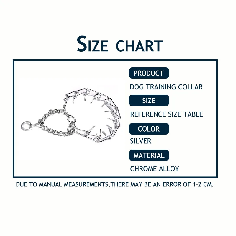 Ошейник для дрессировки собак регулируемая цепь из серебристого хромированного