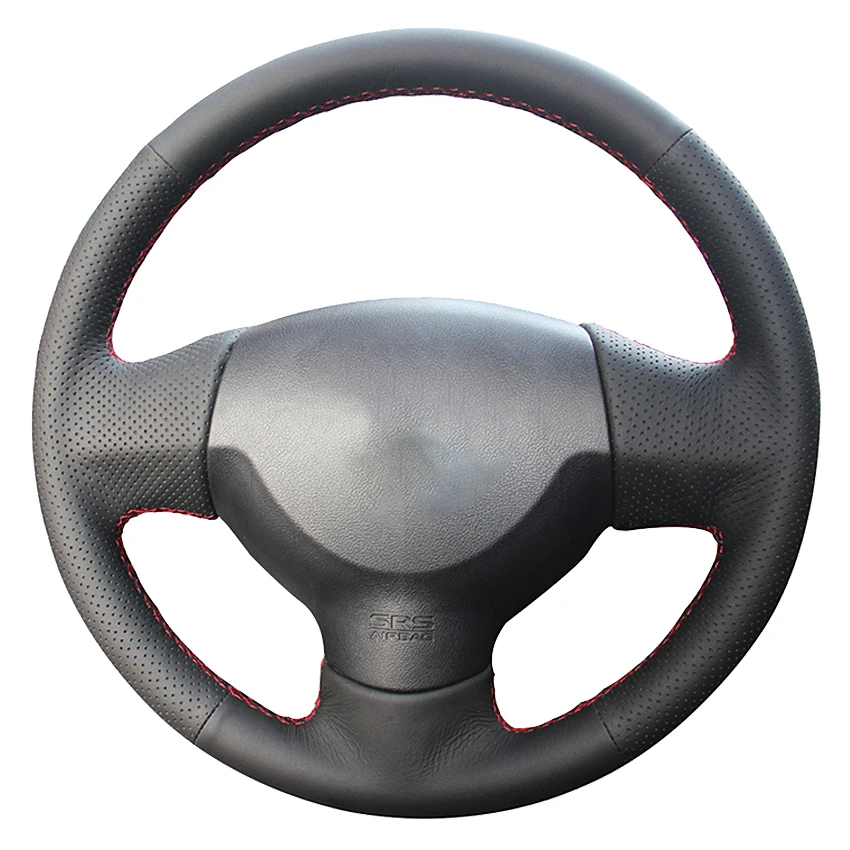 

Black Genuine Leather Car Steering Wheel Cover For Mitsubishi Lancer X 10 2007-2015 Outlander 2006-2013 ASX 2010-2015