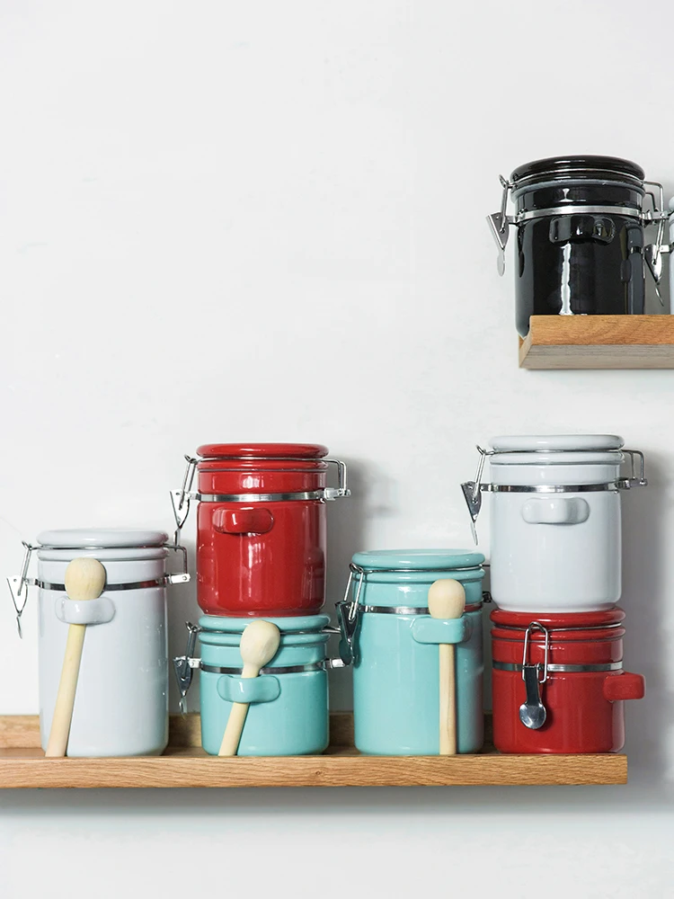Креативная керамическая больших герметичных банок с крышкой бак для хранения