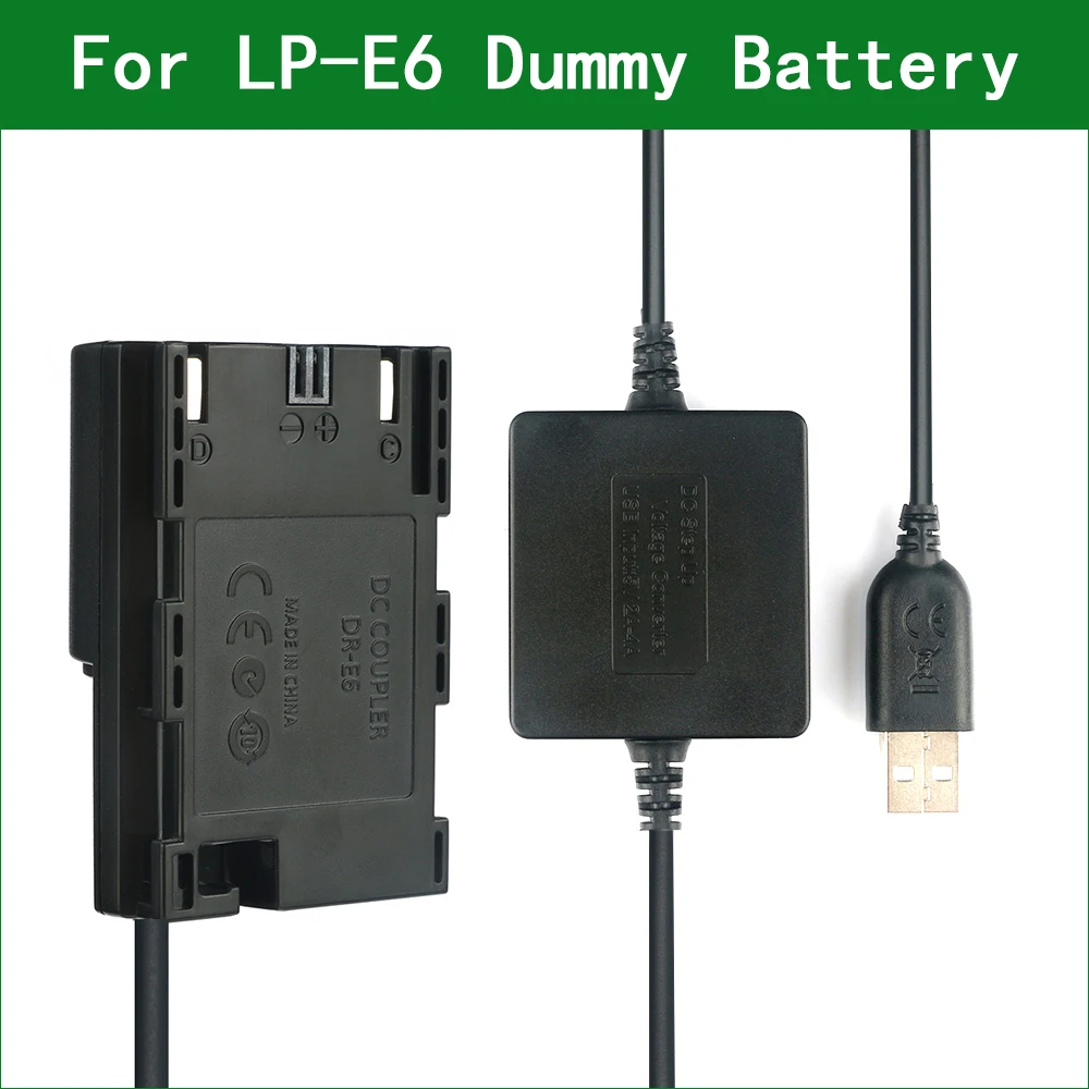LP E6 E6N ACK DR манекен Батарея & DC Мощность банк USB кабель для цифровой однообъективной
