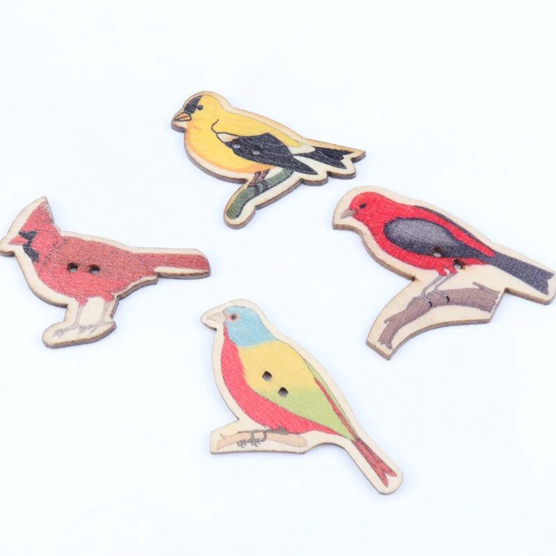 Bird Eagle Owl Pattern Wooden Buttons Handmade Accessories Decoration Sewing Scrapbooking Crafts DIY 40x17mm 20pcs | Дом и сад