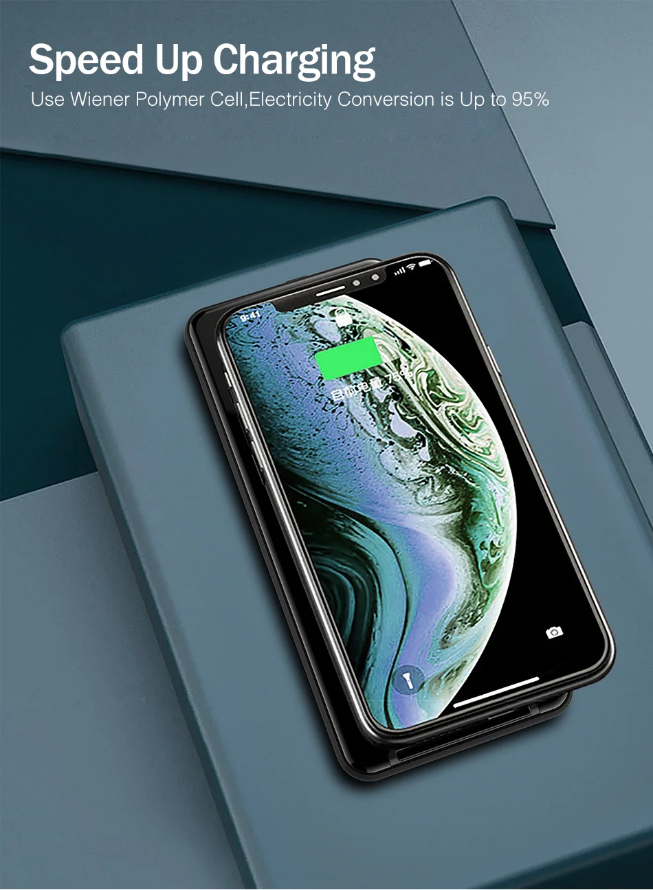 YKZ 5000mAh Qi Беспроводное зарядное устройство Powerbank для iPhone X светодиодный дисплей повербанк двойной USB вертикальное Беспроводное зарядное устройство Внешняя батарея