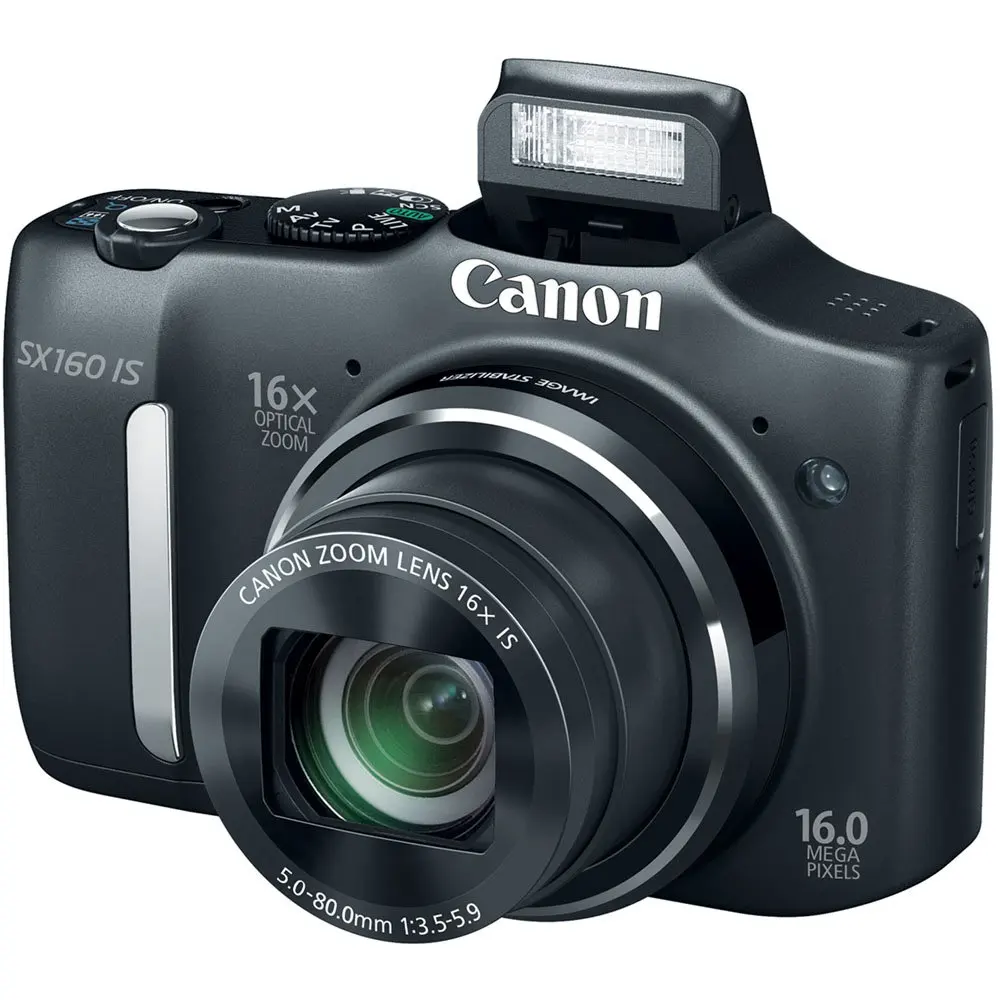 USED,Canon SX160 IS 16.0 MP Digital Camera  with 16x Wide-Angle Optical Image Stabilized Zoom with 3.0-Inch LCD(not full new)