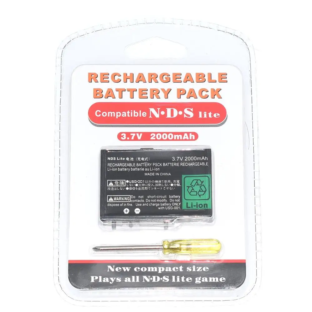 2 шт. для NINTENDO DS NDS LITE NDSL перезаряжаемая батарея | Электроника