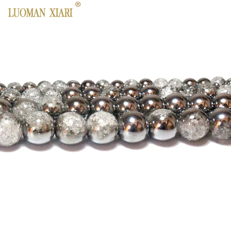 Серебристо-белые снежные хрустальные бусины из камня для изготовления ювелирных изделий DIY, браслетов и ожерелий, 6-12 мм