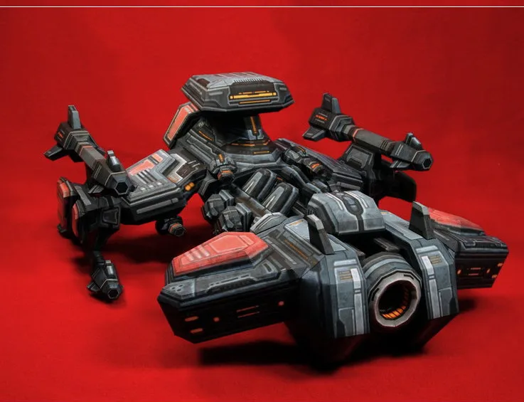 StarCraft 2 Terran человеческий Battlecruiser DIY Набор бумажных моделей ручной работы 13 см