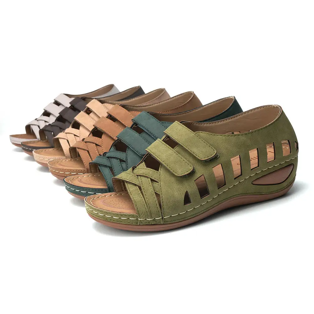 

2021 New Retro Women Sandals Lostisy Large Size Women Cross Belt BreathableSandals Ankle-Wrap Sandalia Feminina HOT
