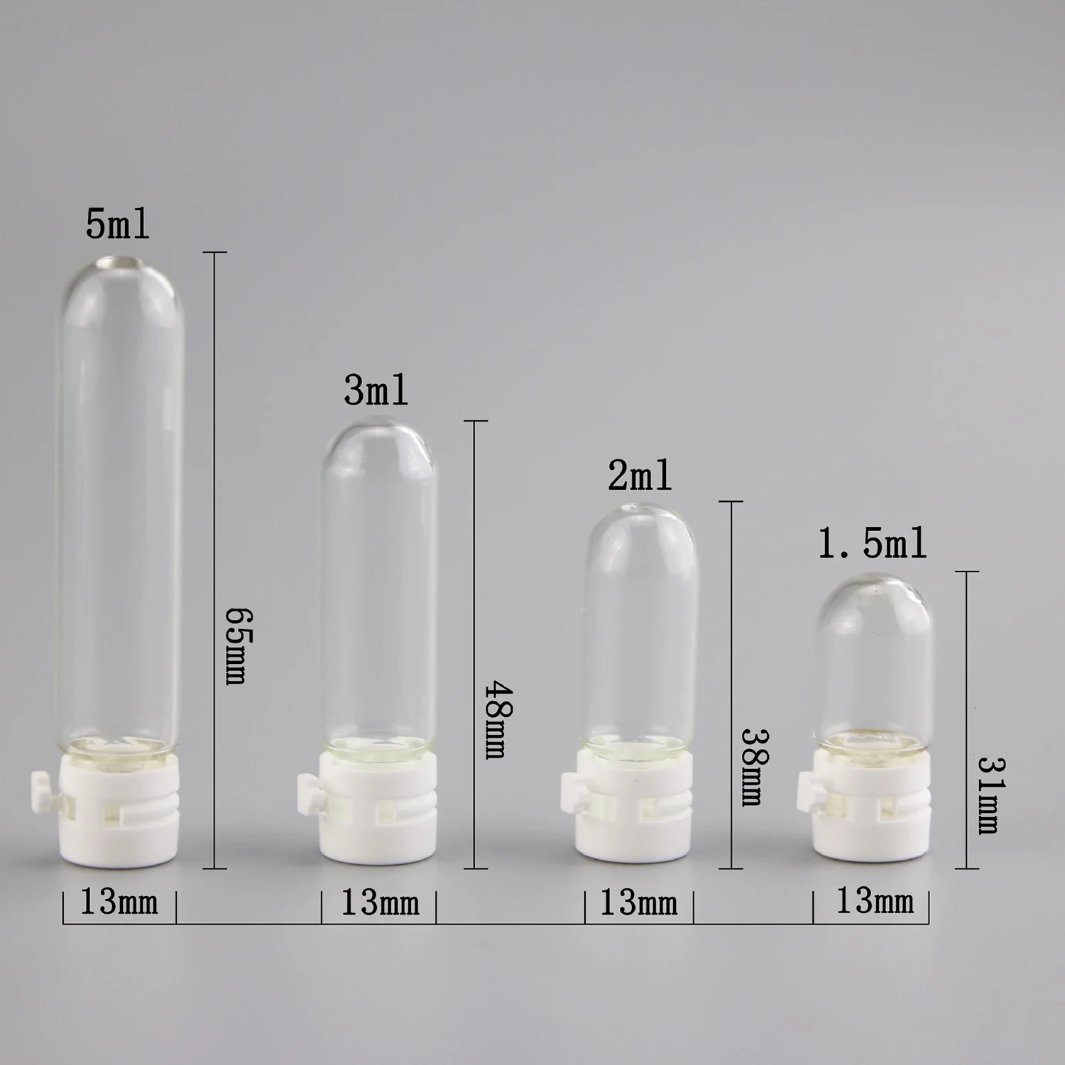 

30 Pcs Pack 2ml 3ml 5ml Empty Mini Glass Bottle, Clear Cosmetic Containers for Essential Oils Liquid, Perfume Sample Bottles