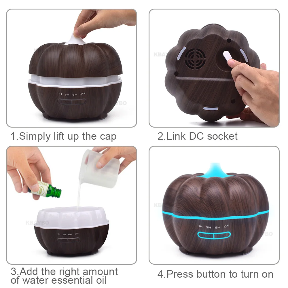 

Khaki350ml Diffusers for Essential Oils Aroma Diffuser LED Night Light for Office Home Bedroom Living Room Yoga SPA