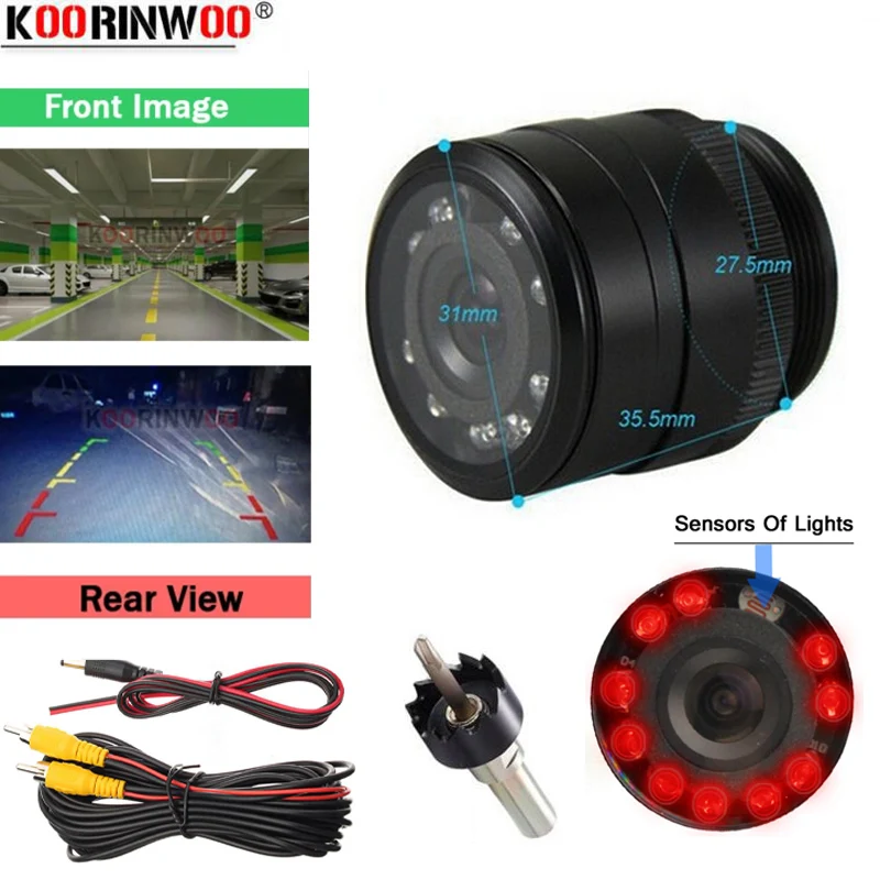 Автомобильная парковочная камера Koorinwoo HD CCD 10 ИК-подсветки ночного видения