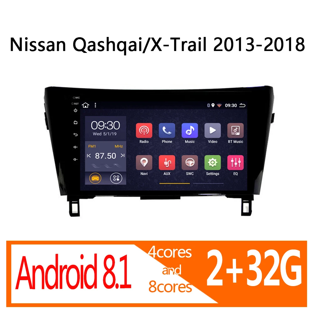 Автомагнитола для Nissan Qashqai стерео система на android 2 Гб ОЗУ 32 ПЗУ X Trail 2013 104 2015 2016 2017