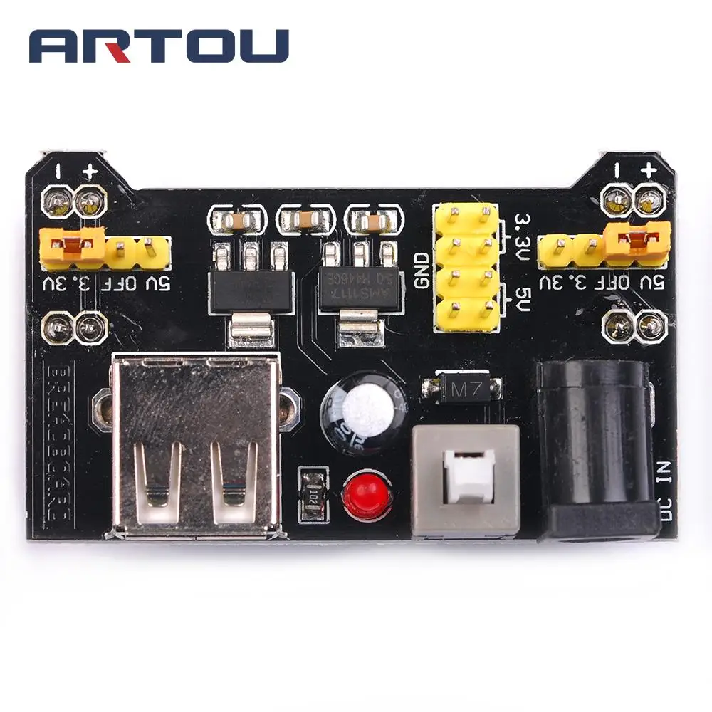 MB102 макетная плата блок питания 3 В 5 для Arduino Solderless Хлеб доска регулятор
