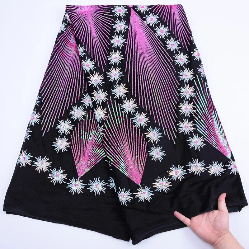 Новейшая африканская сетчатая кружевная ткань 2019 Высококачественная блестки