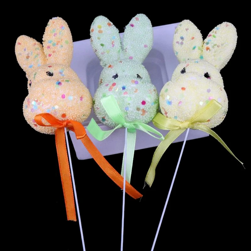 

3pcs Easter Rabbit Bunny Eggs Decor Spring Party Supplies Kindergarten Decoration Home Ornaments DIY Crafts 28GF