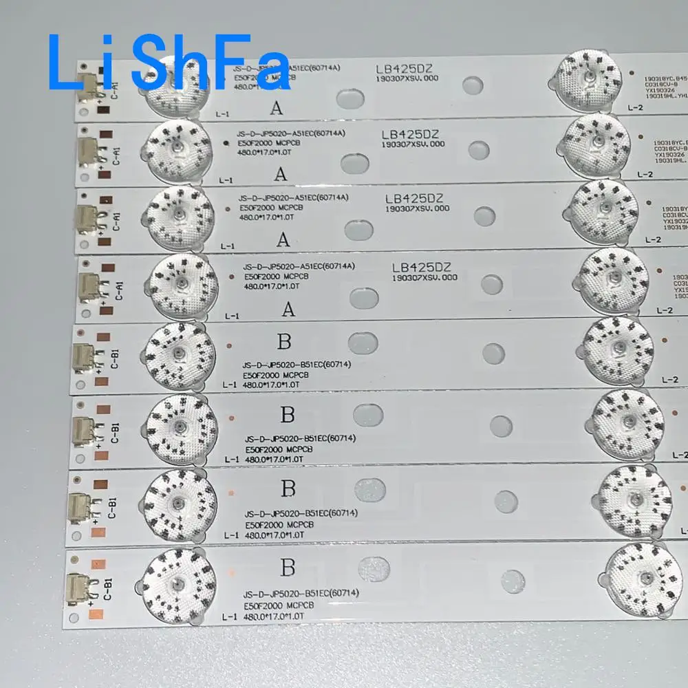 4A + 4B/лот Светодиодный Подсветка ленты 5 лампы для PHILIPS 50 &quotТВ D50-F2000 JS-D-JP5020-A51EC
