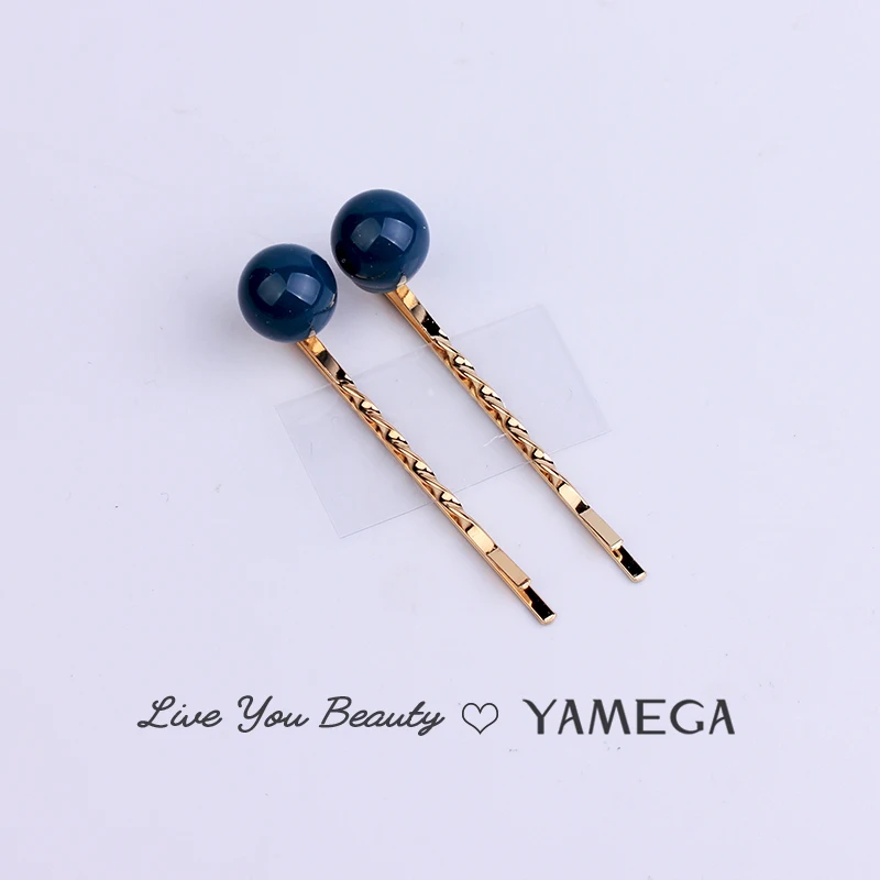 YAMEGA, 2 шт./партия, новинка, корейский жемчуг, заколка для волос, металлические золотистые шпильки для волос, простой головной убор, украшения для волос, аксессуары-заколки для волос для женщин