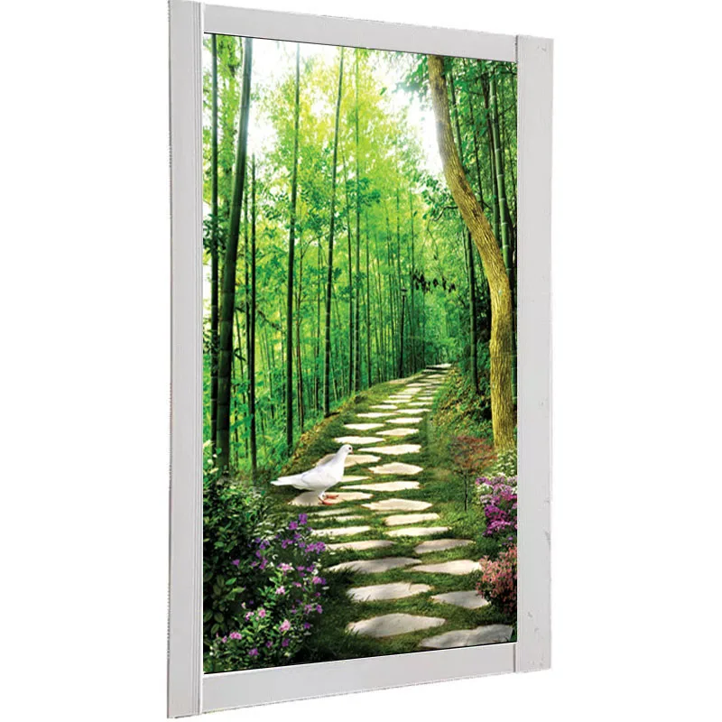 

Custom Size Windows Glass Film Door Stickers Bamboo 3D sticker Opaque Self-Adhesive Stretch Vision Picture For Glass Home Decor