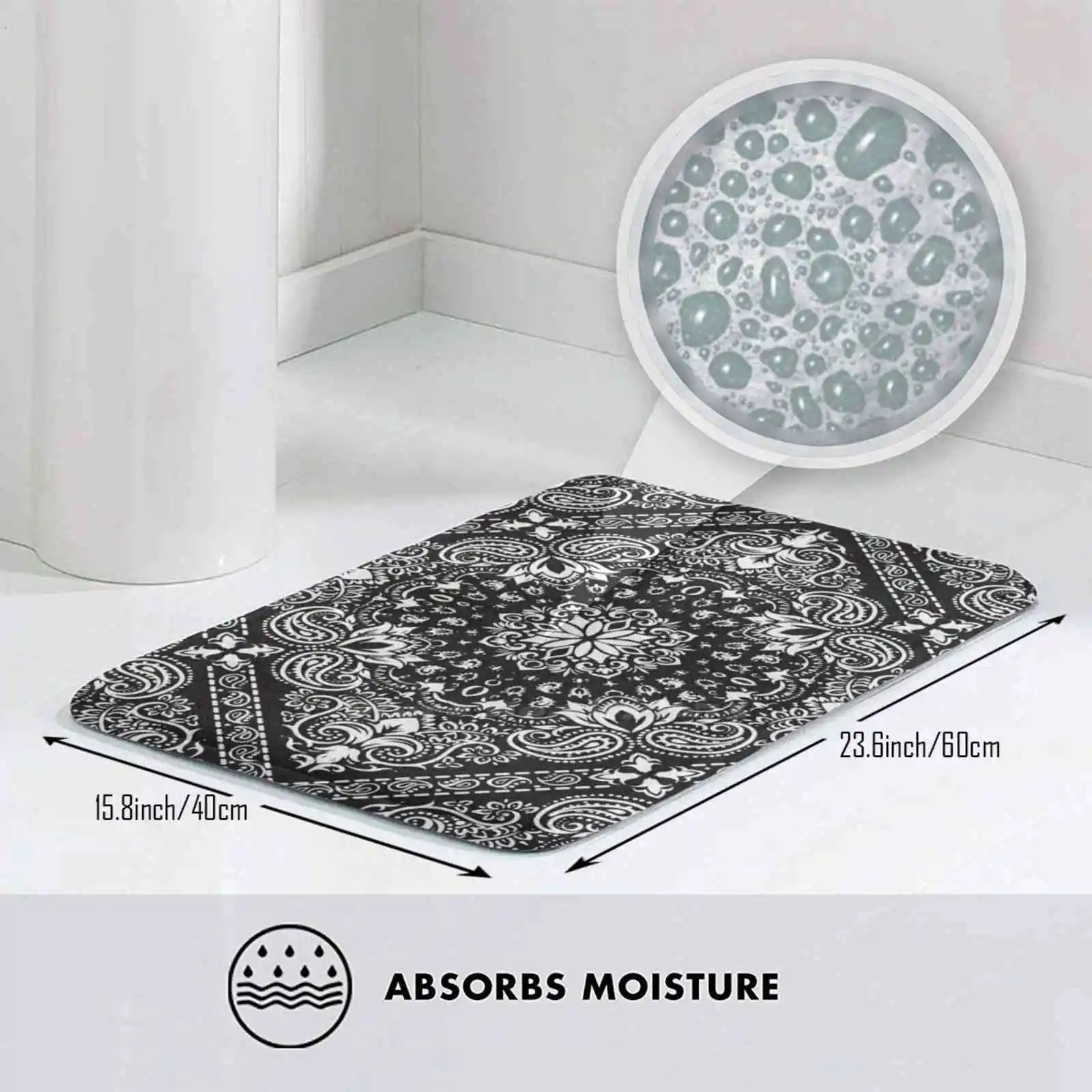 Стильный черно-белый узор бандана 3D товары для дома коврик ковер подушка черный