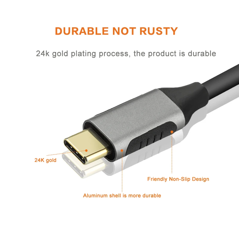 USB C к VGA кабель адаптер 3 1 Тип для монитора проектор дисплей|Кабели VGA| |