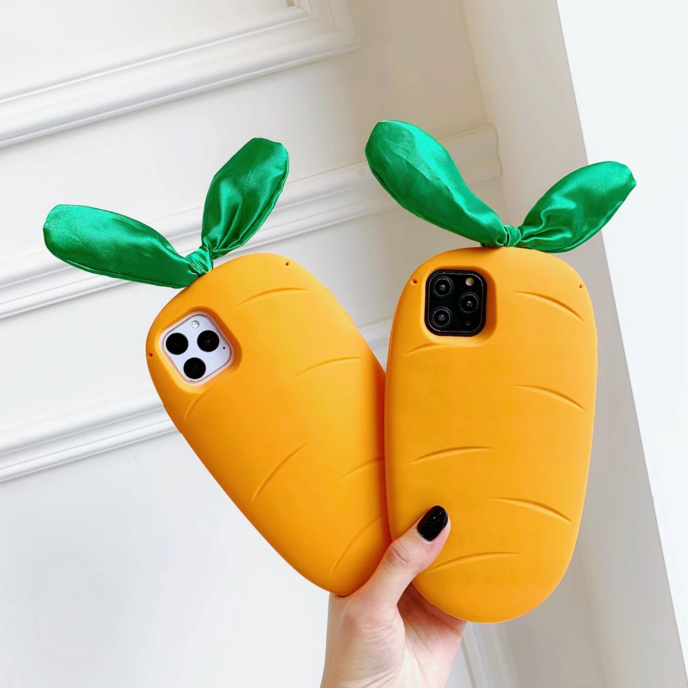 Забавный 3D морковный силиконовый чехол для huawei p40pro p30 mate 30 мультяшный