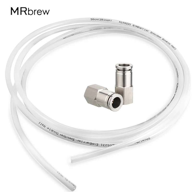 Homebrew Beer Hose With Push in Fittings MFL Connect Beer Brewing Tube ID 5mm OD 8mm Double Wall Beer Gas line Assembly Tools