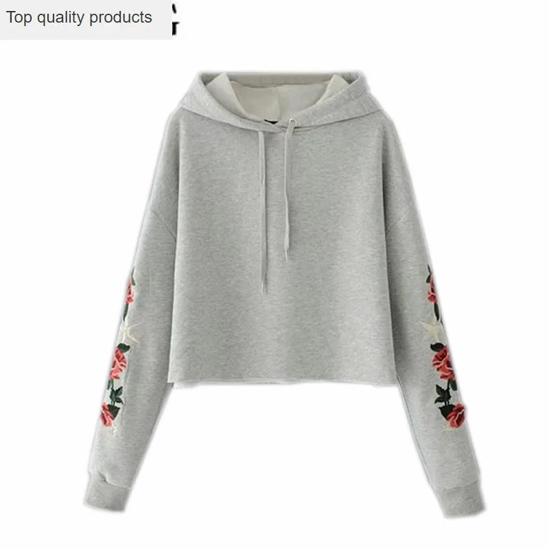 

2020 Sweatshirt for Women Hoody Long Sleeve Floral Embroidery Hoodies Spring Streetwear Pullovers Clothes moletom feminino YQ233