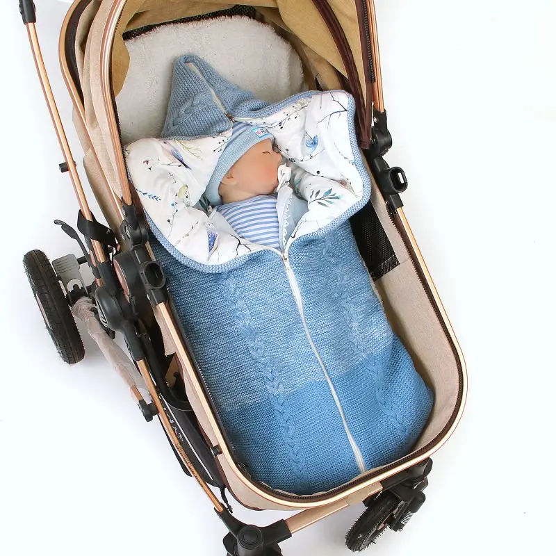 

Winter Warm Baby Sleeping Bags Footmuff for Stroller Autumn Zip Hooded Newborn Bebes Swaddle Infant Sleep Sack