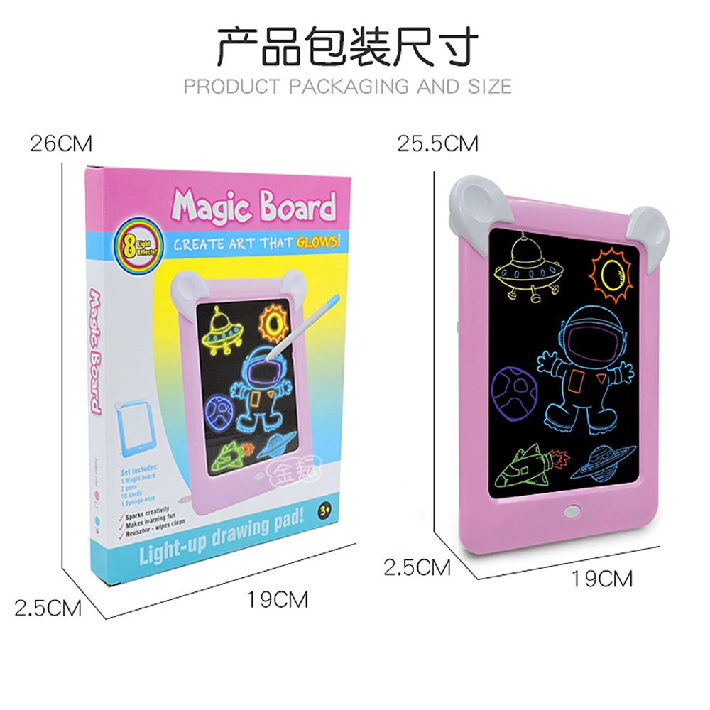 Светящаяся волшебная доска для рисования Светодиодный светящийся магический 3D