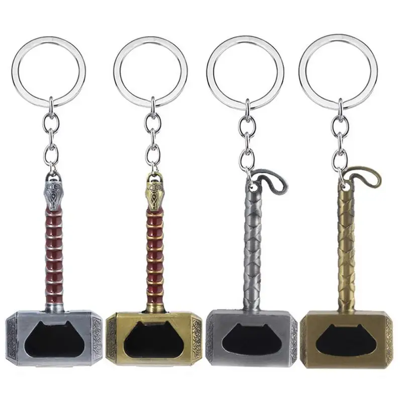 

1pcs Beer Bottle Openers Multifunction Hammer Of Thor Shaped Beer Bottle Opener With Long Handle Bottler Opener Keychain