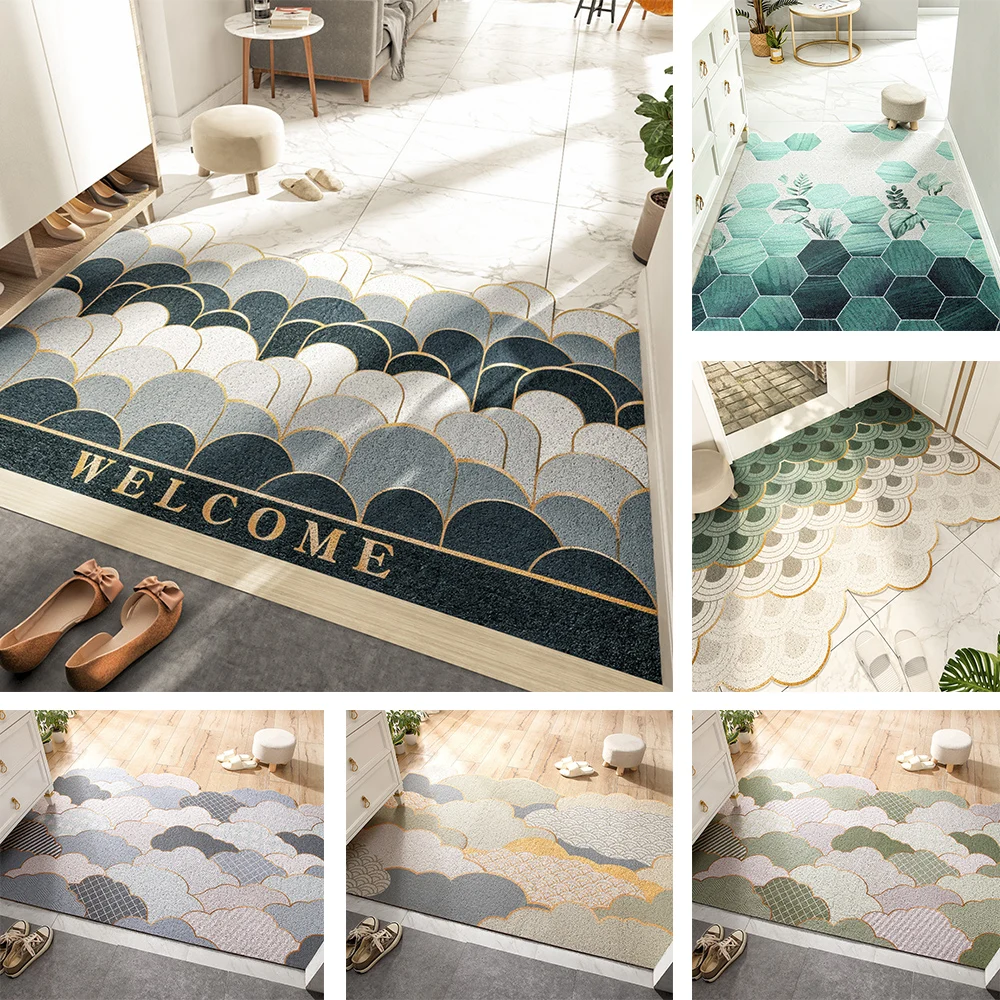 

Nordic Clouds Painted Home Entrance Doormats Silk Loop Mat Carpet Anti Slip Indoor Kitchen Bathroom Foot Pad Floor Mat Can Cut
