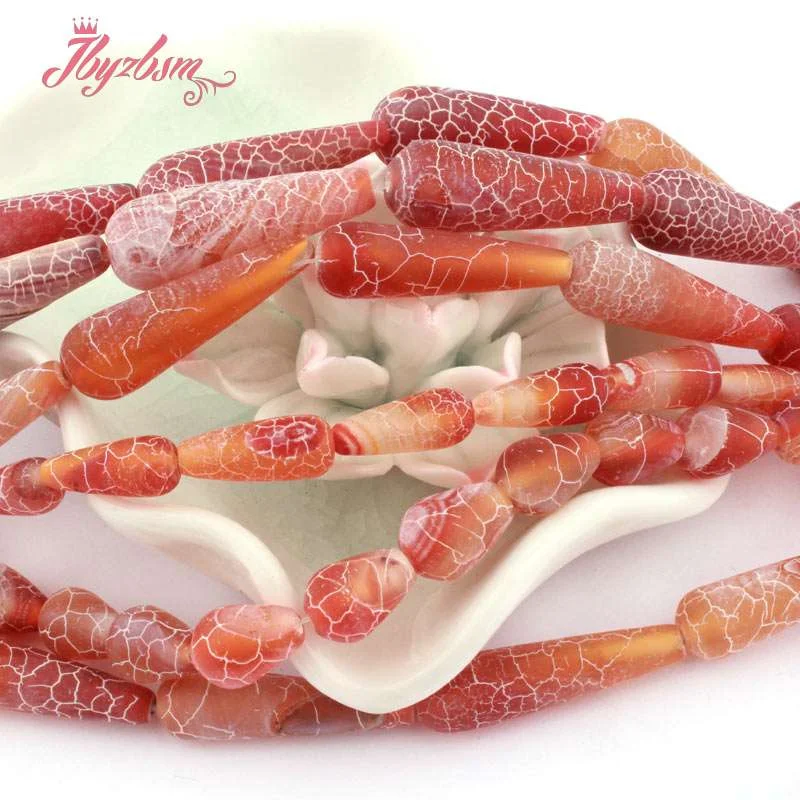 

Free Shipping Drop Red Frost Cracked Multicolor Agates Natural Stone For DIY Women Necklace Bracelet Jewelry Making Spacer 15"