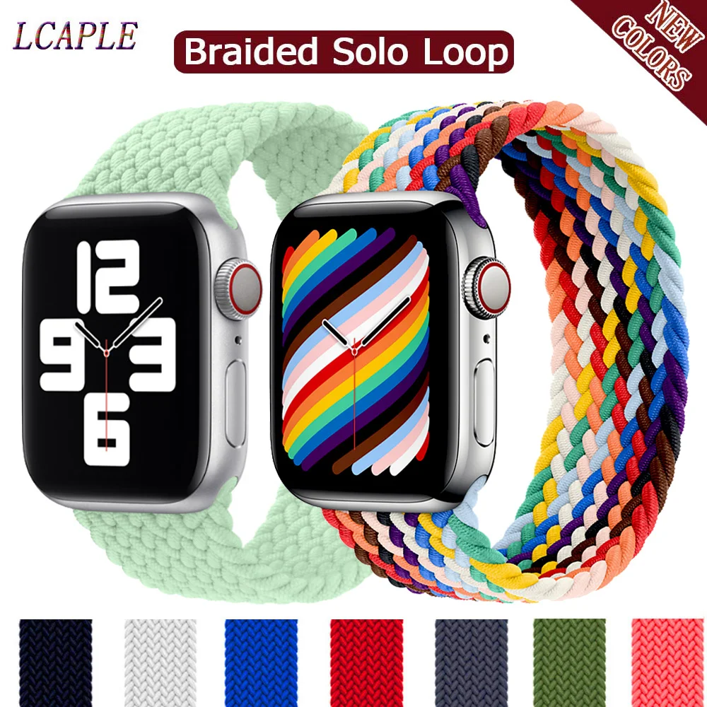 Ремешок нейлоновый Соло для Apple Watch Band 44 мм 40 42 38 эластичный браслет наручных часов
