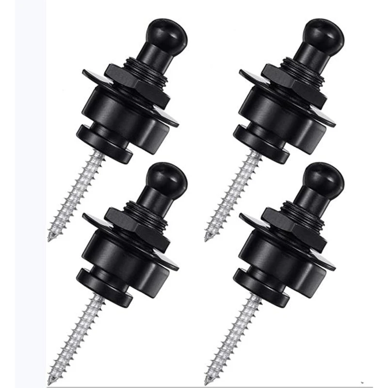 

4 Pcs Guitar Strap Lock Security Straplocks Buttons Guitar Strap Retainer System for Electric, Bass and Acoustic Guitars