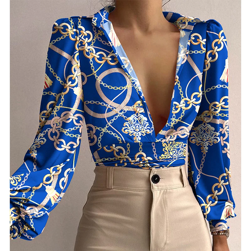 

Женская ажурная блузка с длинным рукавом, однотонная блузка с цветочным принтом для ночного клуба, уличная одежда, модель SJ8753C на весну и осе...