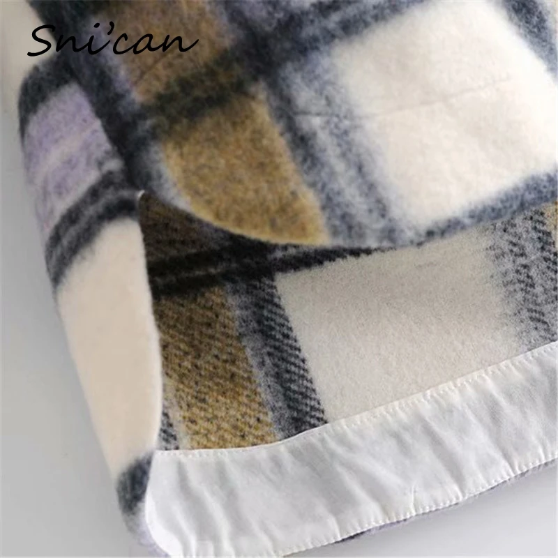 

Spring Pockets Plaid Jacket Coat Vintage Casual Oversize Outwear Abrigos Mujer Za Women Tops 2021 Chaquetas