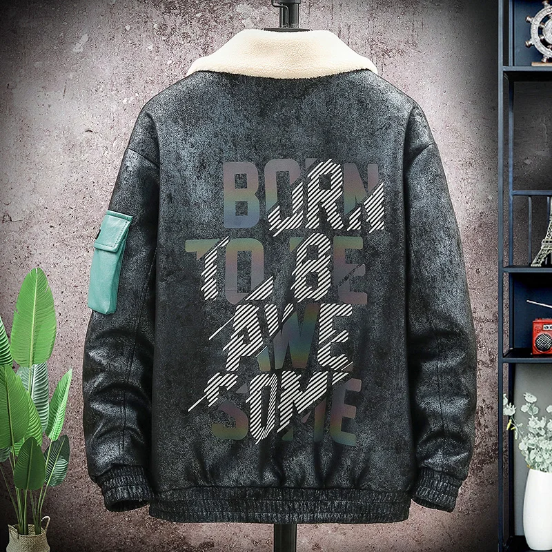 

SingleRoad Mens Jacket Men 2020 Winter Fleece Windbreakers Hip Hop Japanese Streetwear Male Korean Style Khaki Jackets For Men