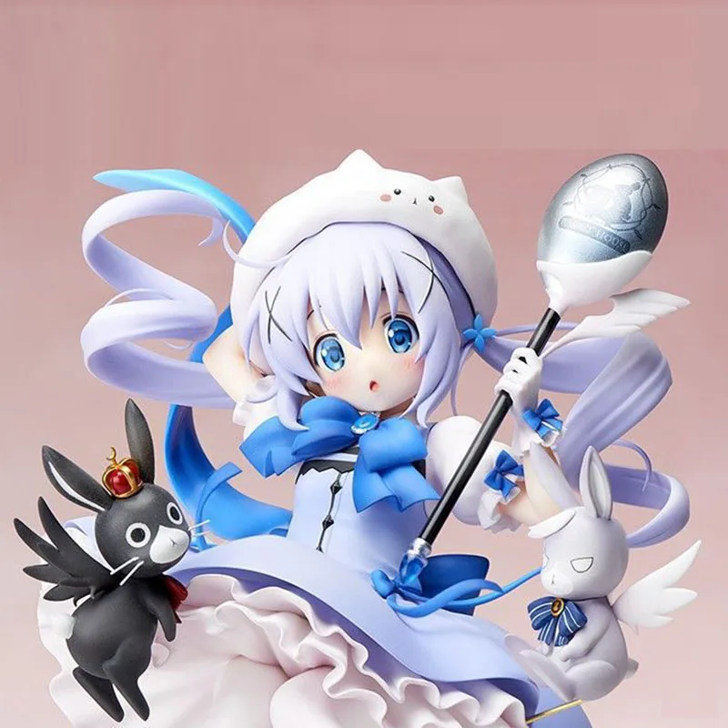 

21cm Anime Characters Would You Like Some Rabbits Today Kakaze Chino Magical Girl Tomono 1/8 PVC Action Figure Model Toy