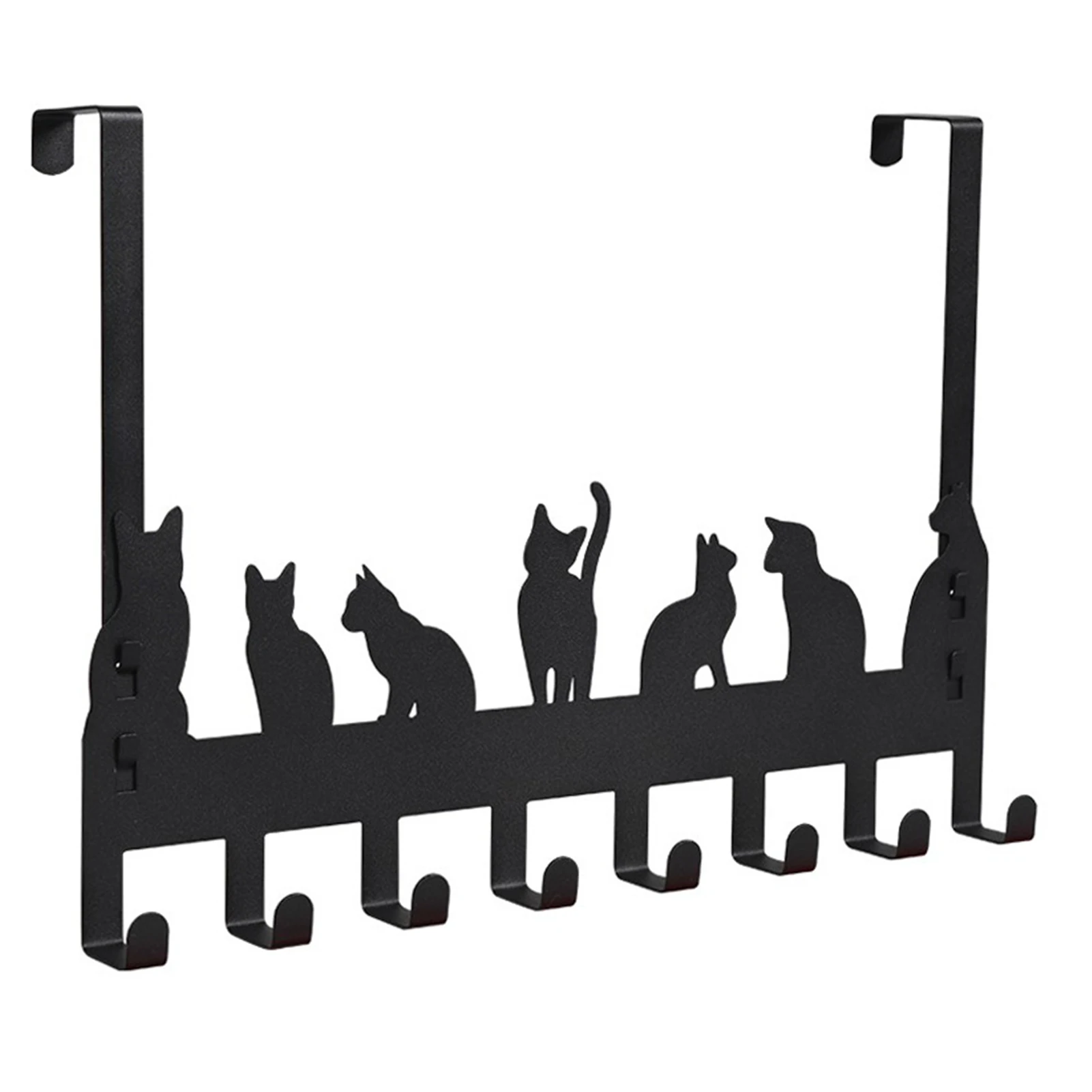

Retro Iron Home Decor Over The Door Hook Bathroom Towel Rack Storage Bedroom Cat Shape Heavy Duty Hanging Clothes Bags Keys