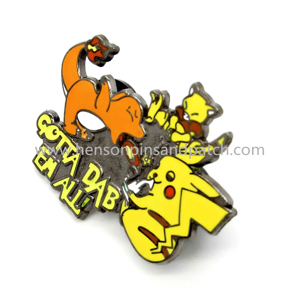 В розницу и металлический цинковый сплав твердая эмаль pikacha pin значок