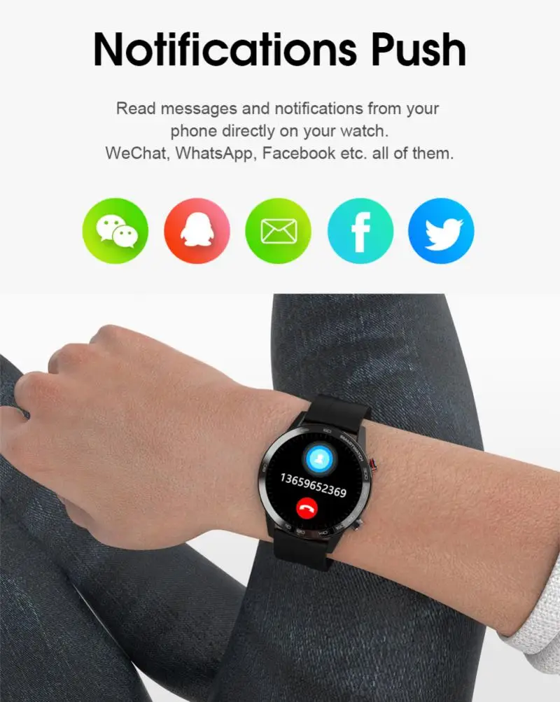 

L16 Smart Watch Men Full-screen Touch ECG+PPG Monitor Heart Rate Blood Pressure Sleep monitor Multi-sport Mode IP68 Waterproof
