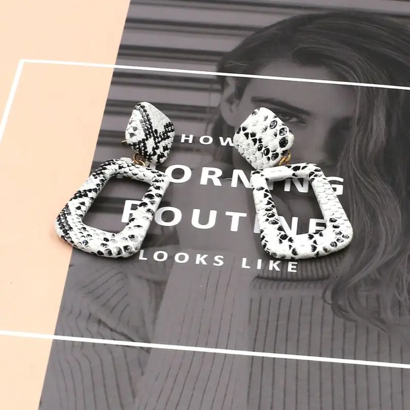 Женские серьги подвески с принтом змеиной кожи|Серьги-подвески| |