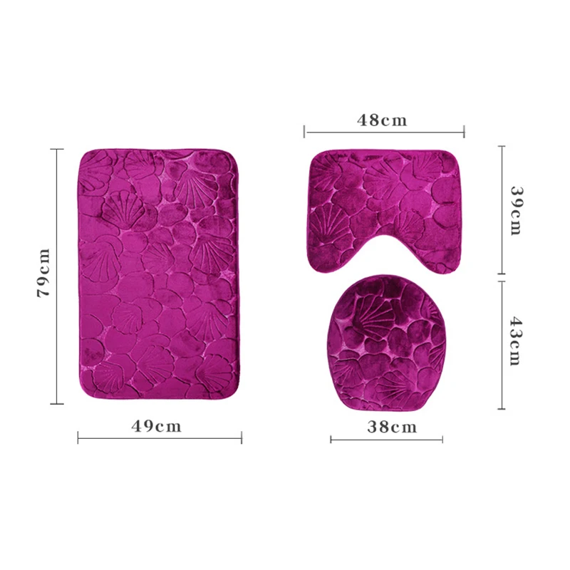 

Zeegle Bathroom Mat Set Flannel Anti-Slip Kitchen Bath Mat Carpet Bathroom Toliet Rug Washable Shaggy Rugs