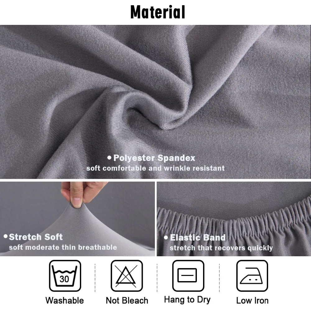 Набор из 4 эластичных однотонных чехлов для стульев в столовую свадебное сиденье