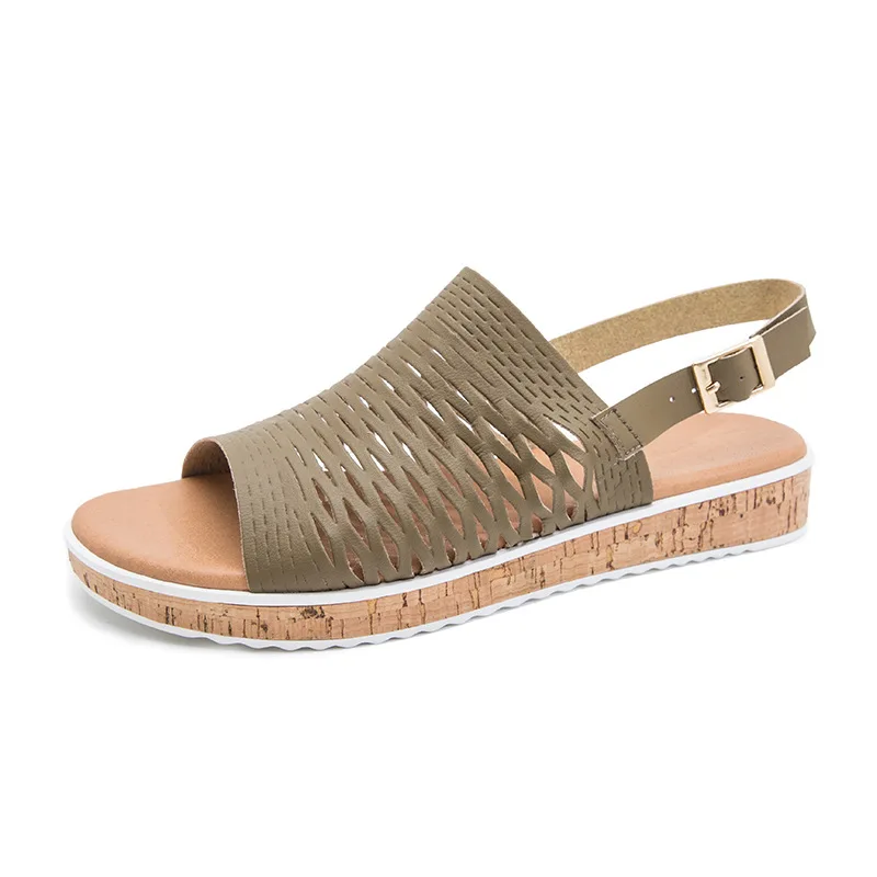 

Large Size 2021 Sandals Low-Heeled Shoes With Strap Clogs Wedge Big New Low-heeled Fashion Platform Girls Comfort Thick Casual S