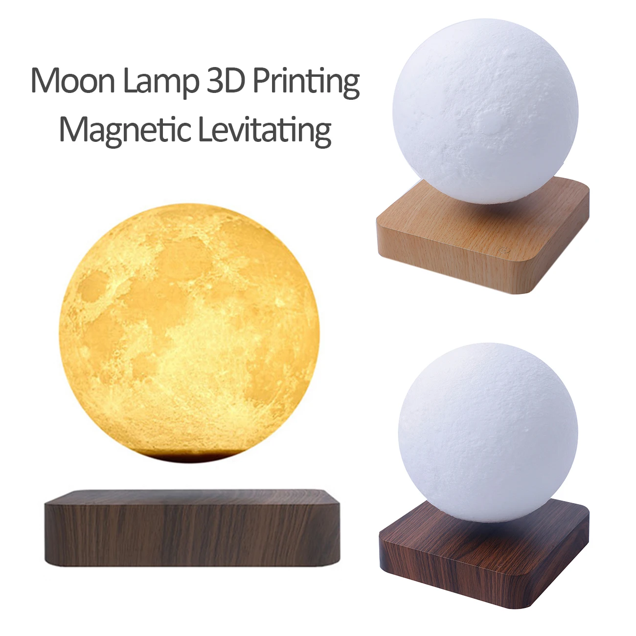 

Creative 3D Printing Magnetic Levitation Moon Lamp Night Light Rotating Led Moon Floating Lamp Touch Home Decoration Holiday