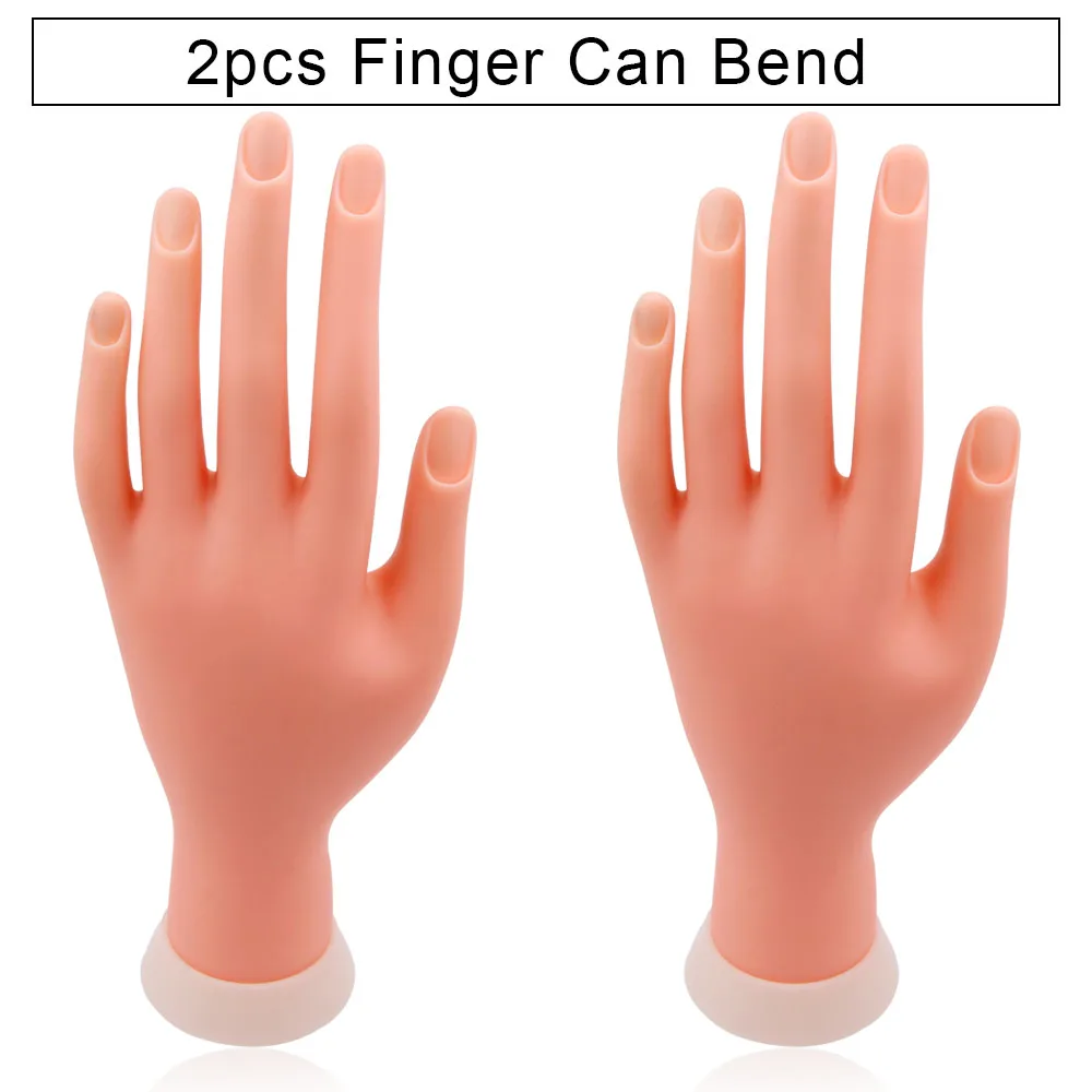 2pcs can bend Инструмент для тренировки ногтей, гибкий подвижный силиконовый мягкий пластиковый флекционный тренажер для ногтей, ложный ручной инструмент для маникюра для тренировок - Цвет: 2pcs can bend