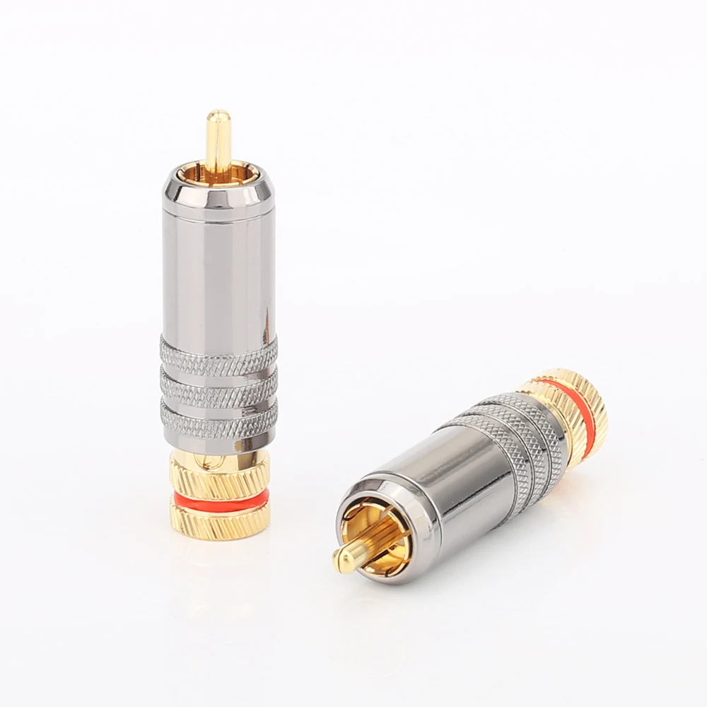 

4PCS Audiocrast R0152 RCA Male Connector Plug Adapter Audio Video Phono 24k Gold Plated Soldering
