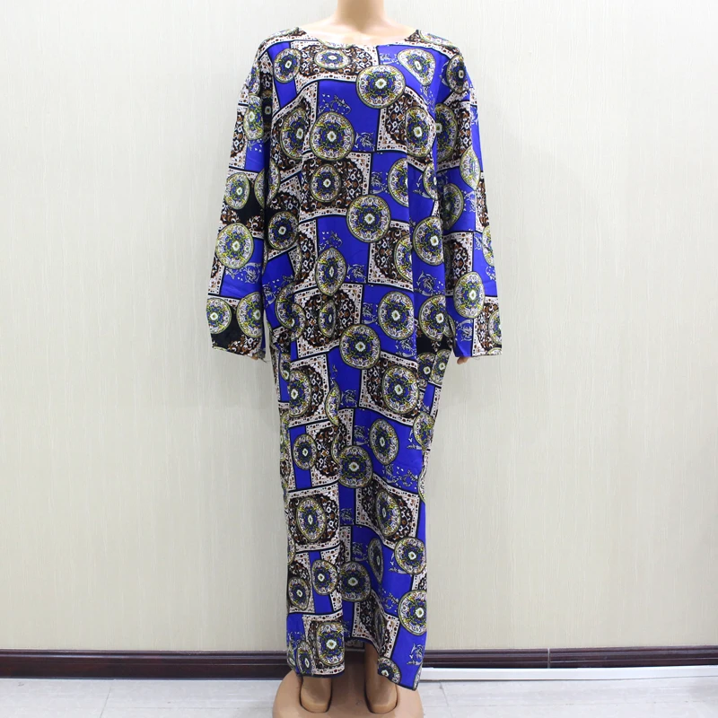 Африканская Дашики повседневные элегантные длинные платья с круглым вырезом и