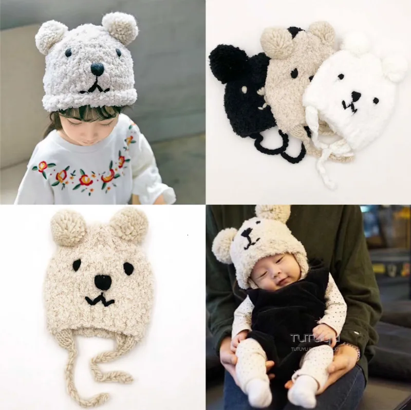 Зимние вязаные шапки для маленьких девочек и мальчиков 6 36 м|Мужская Skullies &